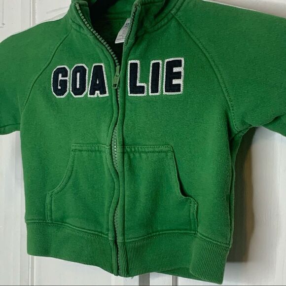 💕3 for $15💕 Gymboree Green Goalie Zip Up Sweatshirt - Picture 2 of 4